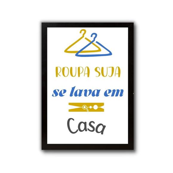 Quadro Lavanderia Decoração Moldura/vidro Frases Humor 30x40