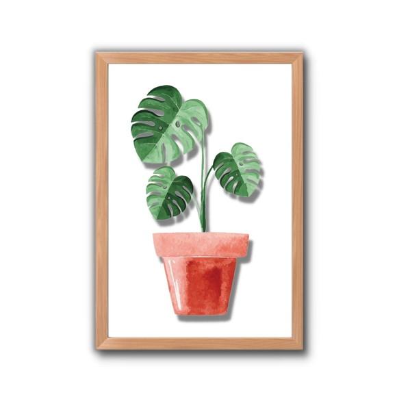 Quadro Lavanderia Decoração Vaso Moldura e Vidro 30x40cm