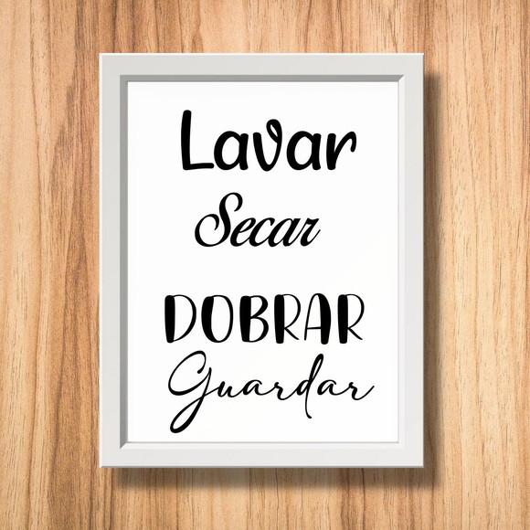quadro lavanderia moldura com vidro frase divertida 30x40cm
