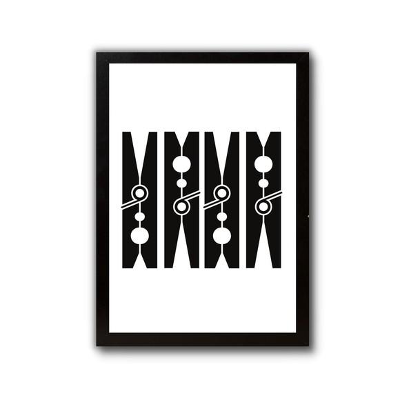 Quadro Lavanderia Prendedor Decoração Moldura/vidro 30x40cm
