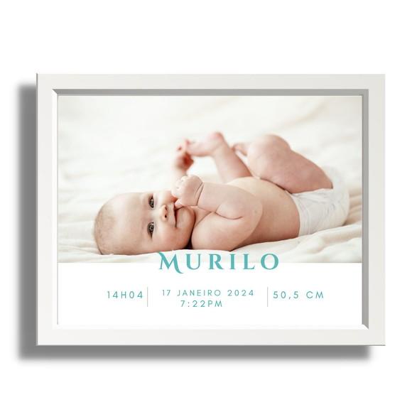 Quadro Nascimento Quarto do Bebe Maternidade Menino 33x43 cm