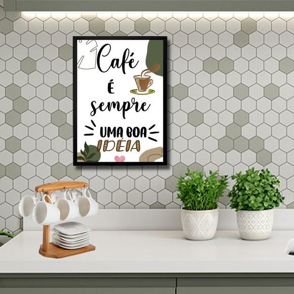Quadro para Cafeteria Moldura com Vidro Frases 30x40cm