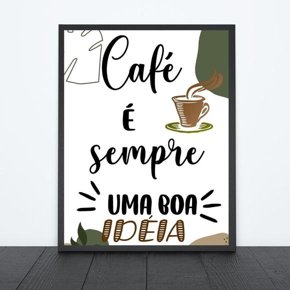 Quadro para Cafeteria Moldura com Vidro Frases 30x40cm
