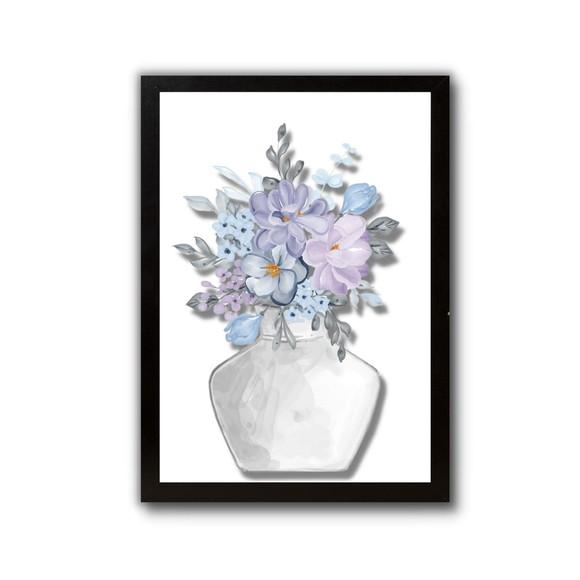 Quadro para Lavanderia Vaso de Flor Moldura e Vidro 30x40cm
