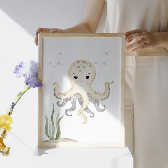 Quadro para Quarto de Bebê | Fundo do Mar Personalizado