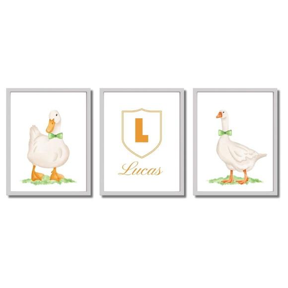 Quadro Patinho Infantil Personalizado Moldura Madeira Vidro