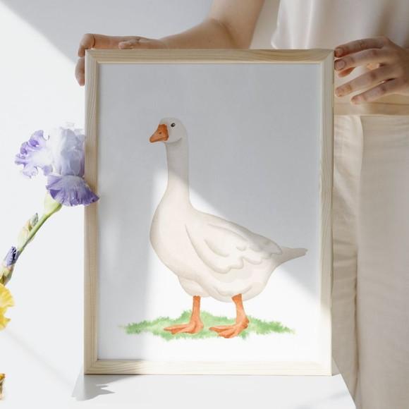 Quadro Patinho para Quarto de Bebê Menina Personalzado 33x43