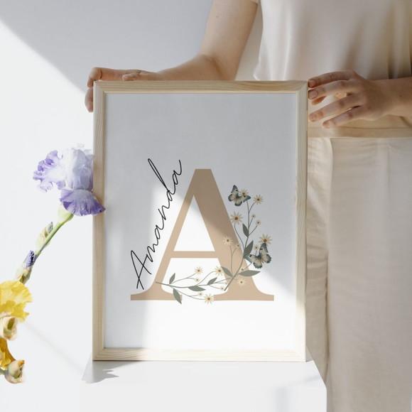 Quadro Quarto Bebê Menina Estilo Delicado | Moldura e Vidro