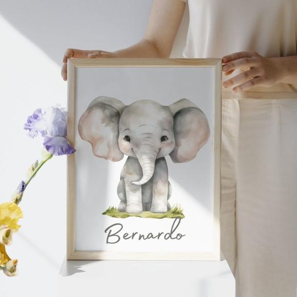 Quadro Quarto Irmãos Safari com Frase Moldura com Vidro