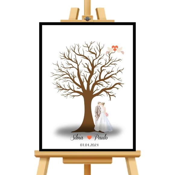 Quadro Recepção de Casamento Árvore para Assinatura 33x43cm