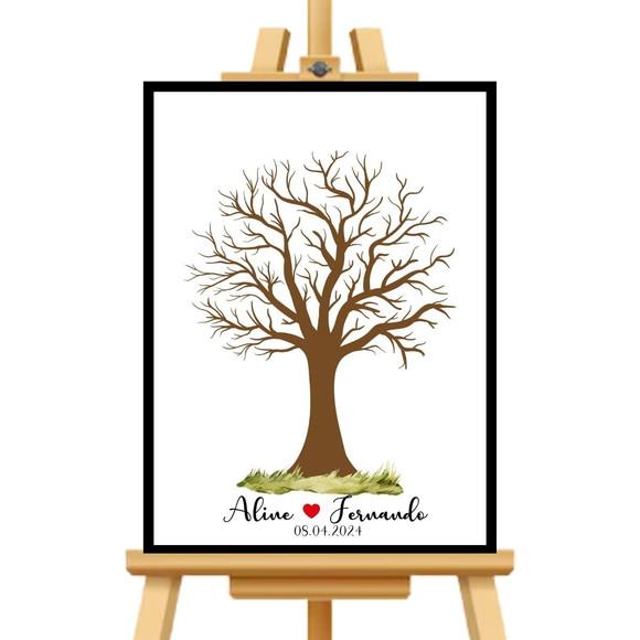 Quadro Recepção de Casamento Árvore de Digitais + Carimebira