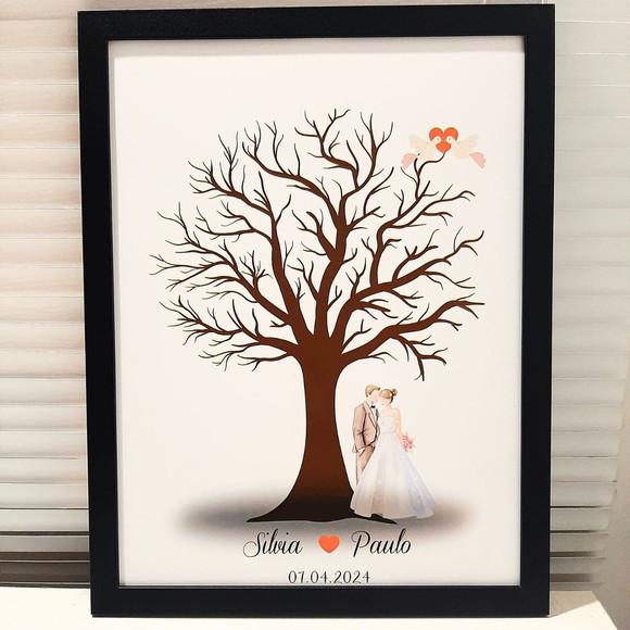 Quadro Recepção de Casamento Árvore para Assinatura 33x43cm