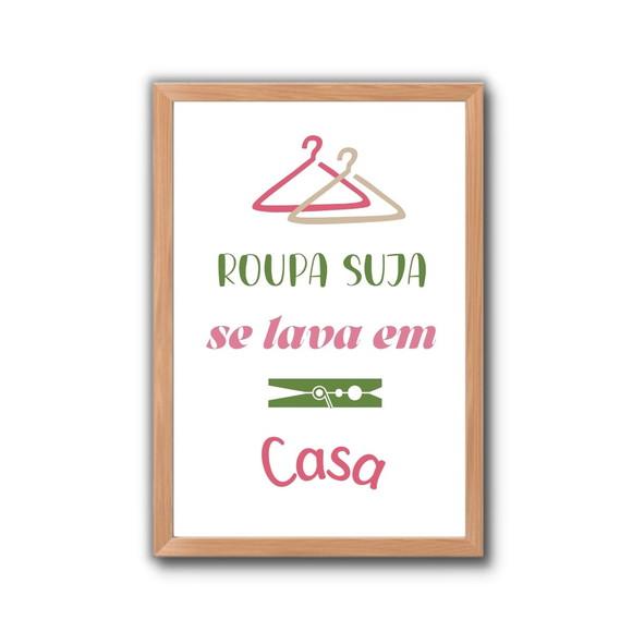 Quadro Regras da Lavanderia Decorativo Moldura/vidro 30x40cm