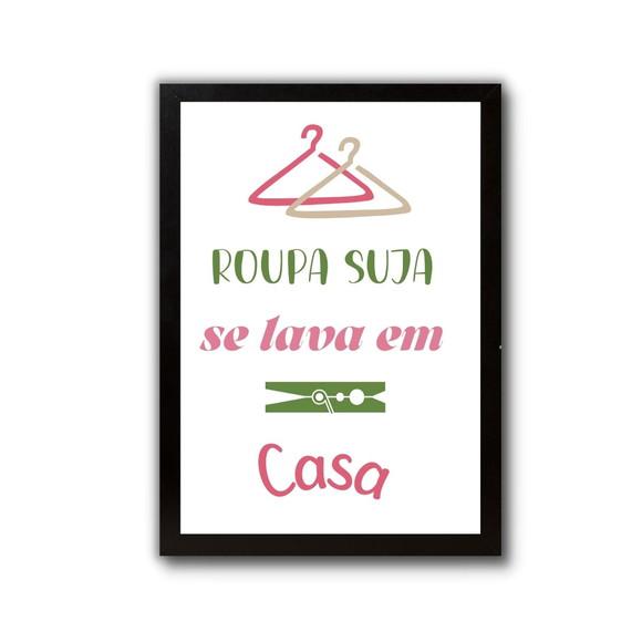 Quadro Regras da Lavanderia Decorativo Moldura/vidro 30x40cm