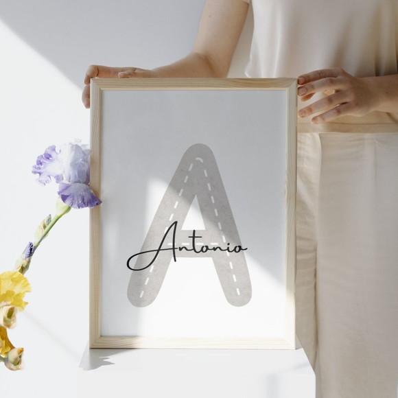 Quadro Trator Amarelo Personalizado para Quarto Bebê | 23x33