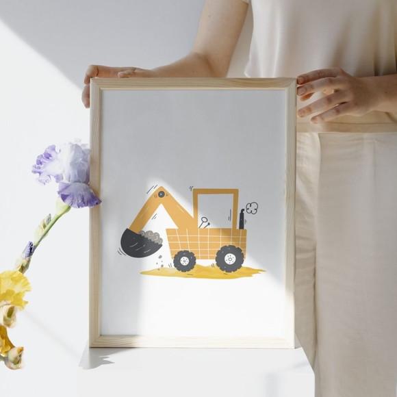 Quadro Trator com Nome | Decoração para Bebê Menino