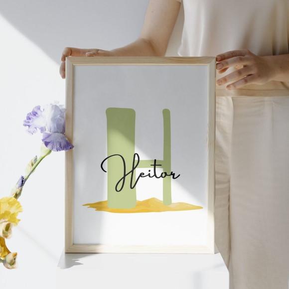 Quadro Trator Verde Quarto de Menino Infantil com Vidro