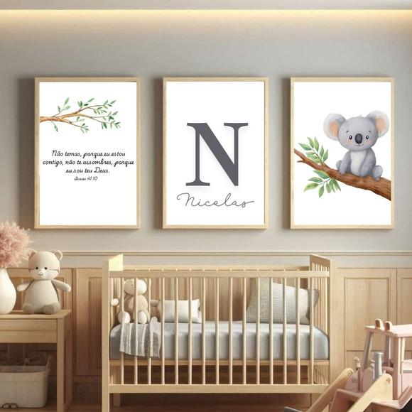 Quadros Bíblicos Cristão Infantil Versículos Nome com Vidro