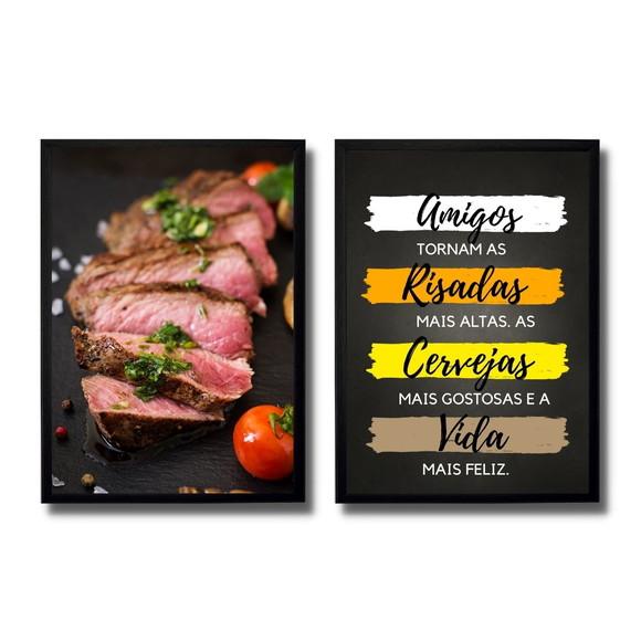 Quadros Decorativos Area de Lazer Gourmet 30x40 com Vidro