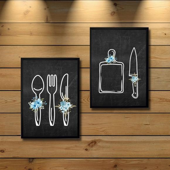 Quadros Decorativos com Moldura para Cozinha 20x30cm