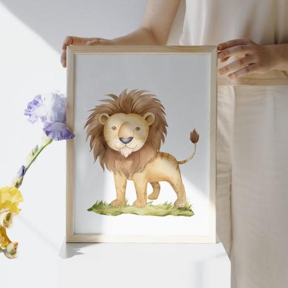 Quadros Decorativos para Quarto de Criança Tema Safari 23x33