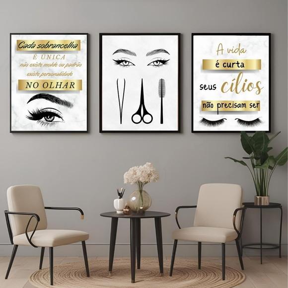 Quadros Decorativos Salão Studio Designer de Sobrancelhas