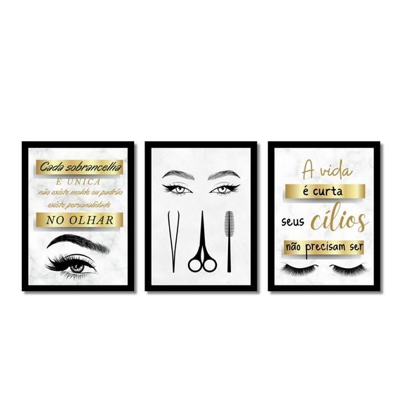 Quadros Decorativos Salão Studio Designer de Sobrancelhas