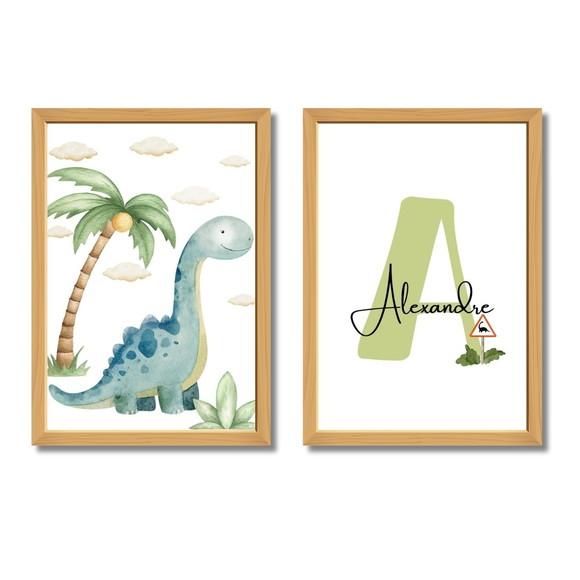 Quadros Dinossauro Quarto de Menino Infantil Personalizado