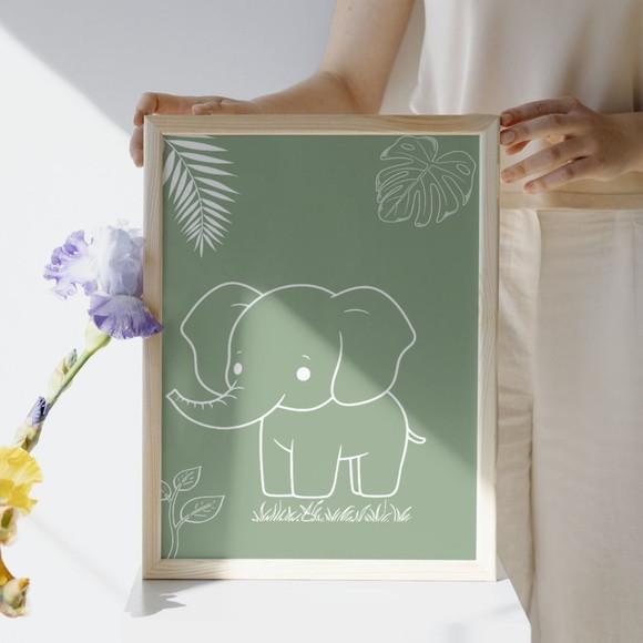 Quadros Decorativos Tema Safari Menina Moldura/vidro 33x43
