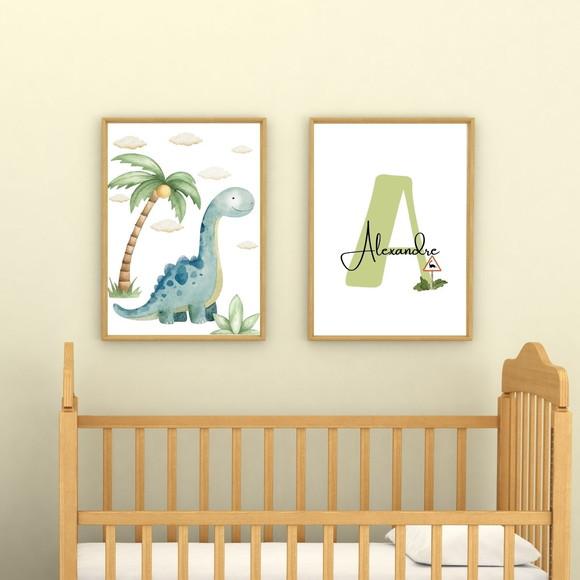 Quadros Dinossauro Quarto de Menino Infantil Personalizado