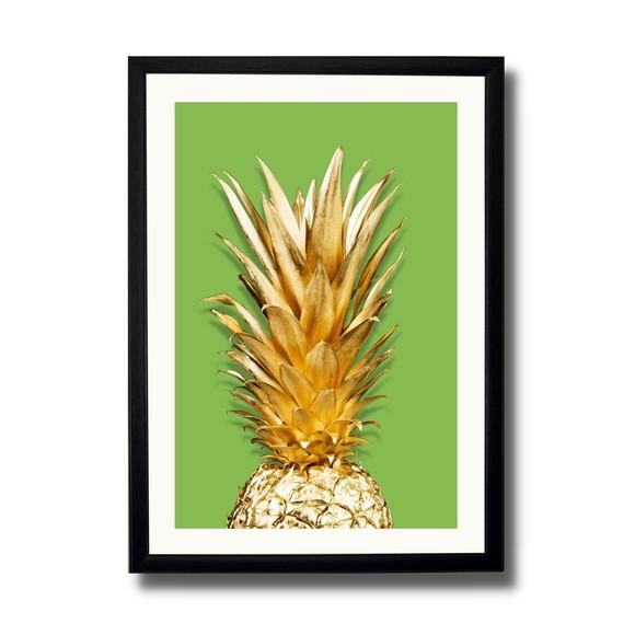 Quadros Grande para Cozinha Fundo Verde Frutas 33x43cm