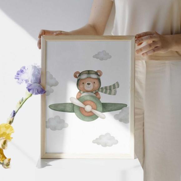 Quadros Infantil Masculino com Moldura e Vidro