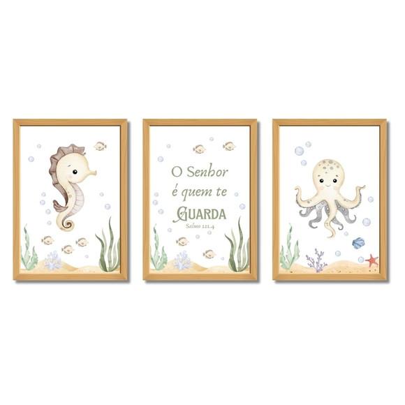 Quadros Infantis Decorativos | Fundo do Mar Frase Bíblica