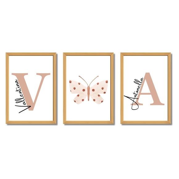 Quadros para Quarto Compartilhado Menina Rosa Personalizado