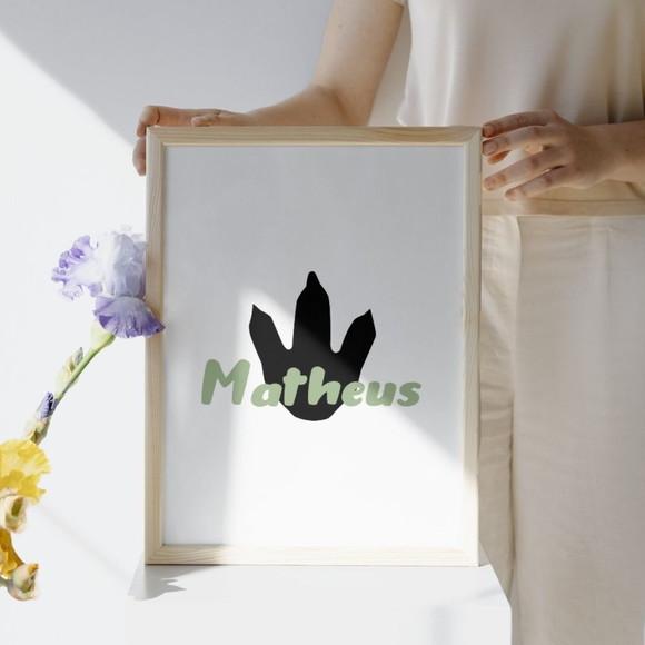 Quadros Personalizados Dinossauro Infantil Moldura com Vidro
