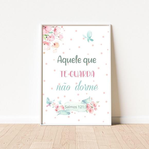 Quadros Quarto de Menina Aquarela com Frase 33x43 cm