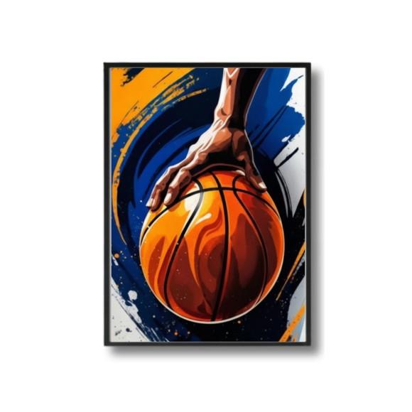 Quadros Quarto de Menino Basquete Moldura com Vidro 33x43cm