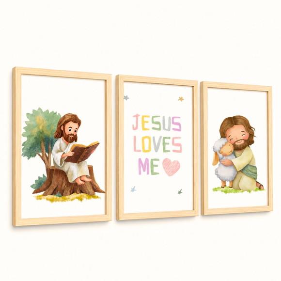 Quadros Religiosos para Quarto de Bebê Moldura com Vidro