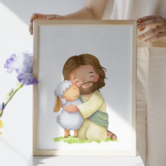 Quadros Religiosos para Quarto de Bebê Moldura com Vidro