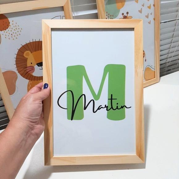 Quadros Safari Infantil Minimalista Personalizado 33x43 cm