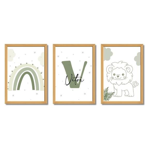 Quadros Safari Personalizados com Vidro | Decoração Infantil