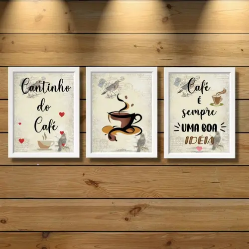 3 Quadros para Cantinho do Café Sempre Uma Boa Ideia 20x30