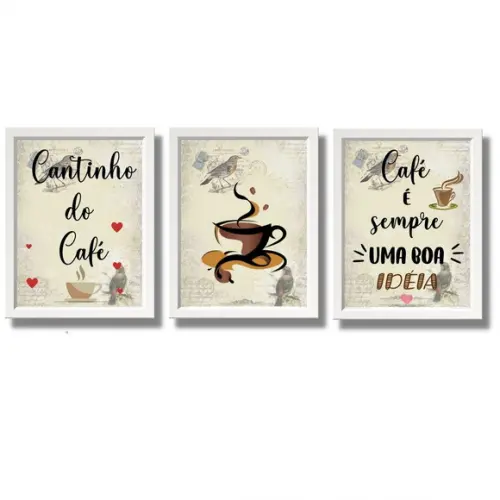 3 Quadros para Cantinho do Café Sempre Uma Boa Ideia 20x30