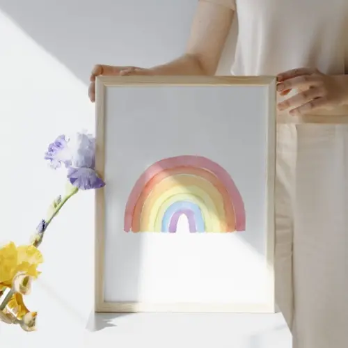 Arte Infantil Cristã com Moldura de Madeira | Quarto de Bebê