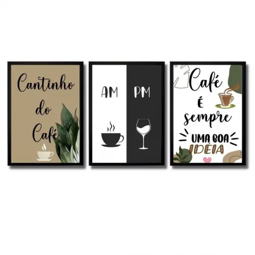 Cantinho do Café Quadro Am Pm Cafe Vinho 20x30 Moldura