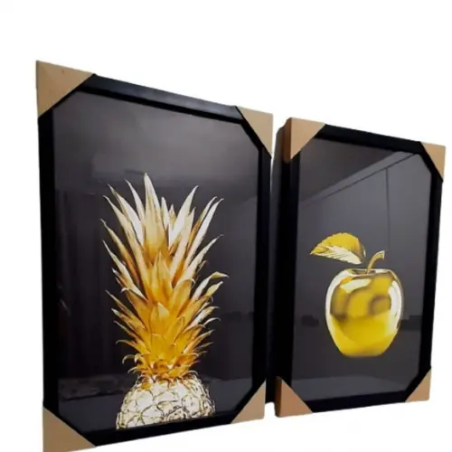 Conjunto Quadro Decorativo para Cozinha Grande com Vidro