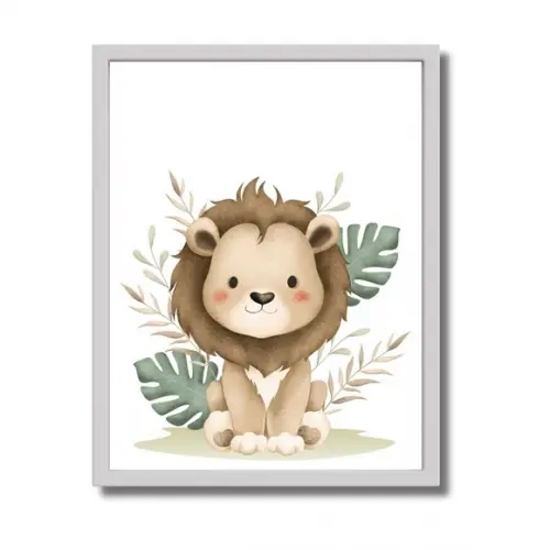 Conjunto de Quadros Safari Baby - Proteção Vidro e Madeira