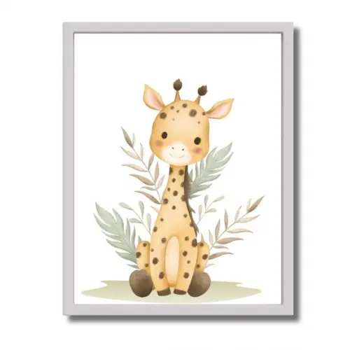 Conjunto de Quadros Safari Baby - Proteção Vidro e Madeira