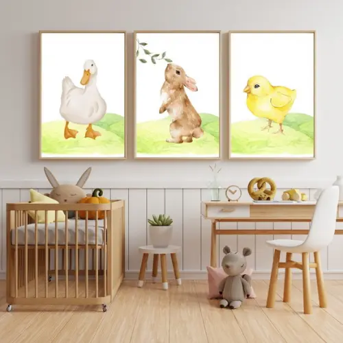 Decoração Infantil Tema Fazendinha | Kit com 3 Quadros