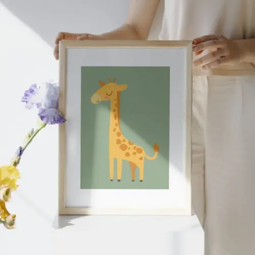 Kit 3 Quadros Safari Leao Elefante Decoração de Quarto Bebe